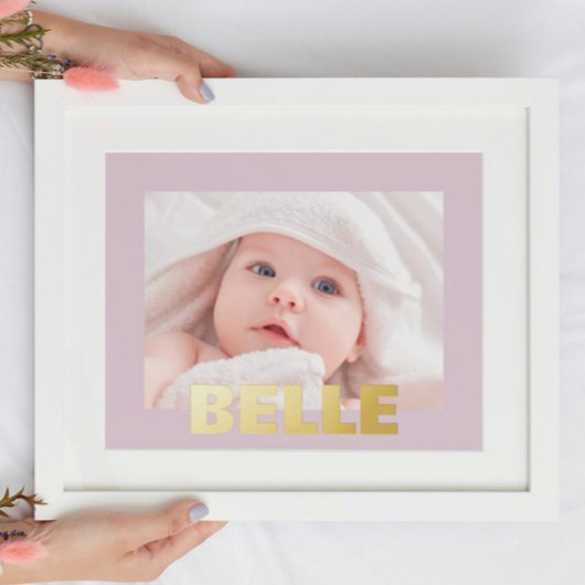 BLUSH PINK Moderne, Vette EDITABLE TEKST GOLD PHOT Folie Afdrukken
