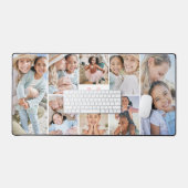 Blush Pink Monogram 8 Fotocollage Bureaumat (Keyboard & Muis)