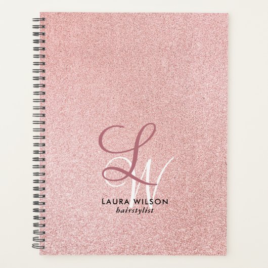 Blush Pink Monogram Appointbook  Planner (Voorkant)
