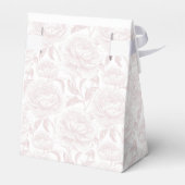 Blush pink Monogram Crest Chinoiserie Peonies Bedankdoosjes (Achterkant)