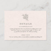 Blush Pink Monogram Details Enclosure Card Informatiekaartje (Voorkant)