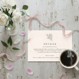Blush Pink Monogram Details Enclosure Card Informatiekaartje