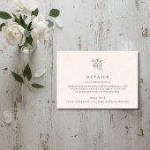 Blush Pink Monogram Details Enclosure Card Informatiekaartje