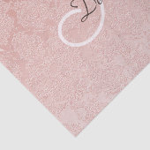 Blush Pink Monogram Elegant Floral Moderne Kunst Tissuepapier (Detail)