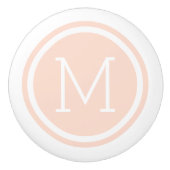 Blush Pink Monogram gepersonaliseerde ladeknop Keramische Knop (Voorkant)
