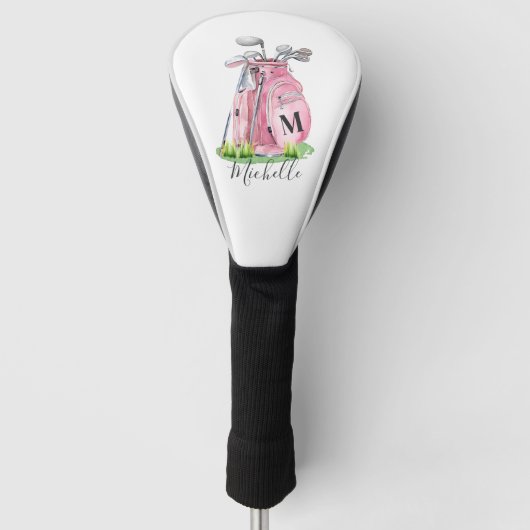Blush Pink Monogram Golfheadcover (Voorkant)