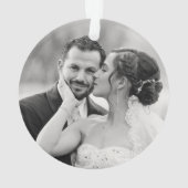 Blush Pink Monogram Holly Wreath Weddenfoto Ornament (achterkant)