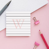 Blush Pink Monogram Lijnzijde Post-it® Notes