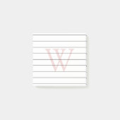 Blush Pink Monogram Lijnzijde Post-it® Notes (Voorkant)