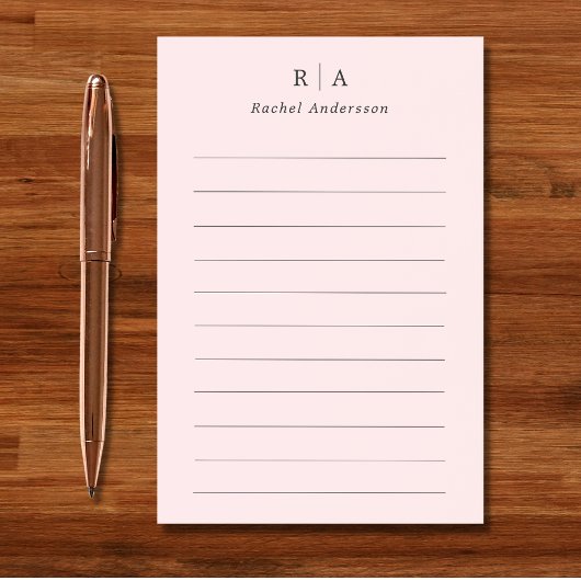 Blush Pink Monogram Minimalist Post-it® Notes