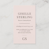Blush Pink Monogram Modern Elegant Minimalist Visitekaartje (Achterkant)