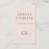 Blush Pink Monogram Modern Elegant Minimalist Visitekaartje (Voorkant)