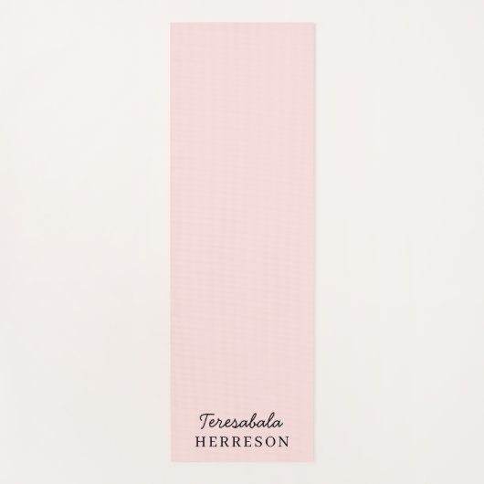 Blush Pink Monogram Modern Minimal Feminine Art Yogamat (Voorkant)