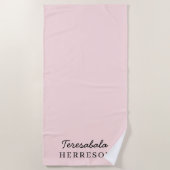 Blush Pink Monogram Modern Minimalist Feminine Art Strandlaken (Voorkant)