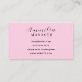 Blush pink monogram | Moderne vrouwelijke minimali Visitekaartje (Achterkant)