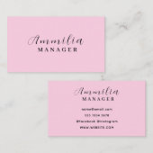 Blush pink monogram | Moderne vrouwelijke minimali Visitekaartje (Voorkant / Achterkant)
