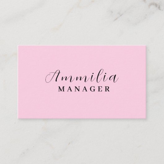 Blush pink monogram | Moderne vrouwelijke minimali Visitekaartje (Voorkant)