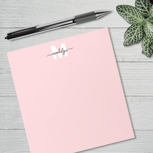 Blush Pink Monogram Notitieblok