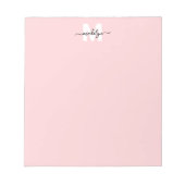 Blush Pink Monogram Notitieblok (Voorkant)