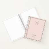 Blush Pink Monogram Personalized Quiet Luxury Notitieboek (Binnen)