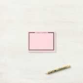 Blush Pink Monogram Post-it® Notes (Op bureau)
