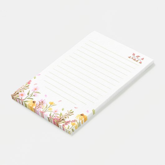 Blush Pink Monogram Post-it Opmerkingen | Minimali Post-it® Notes (Schuin)