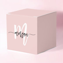 Blush Pink Monogram Stijlvol Modern Schattige