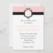 Blush Pink Monogram Weddenschap Kaart (Achterkant)