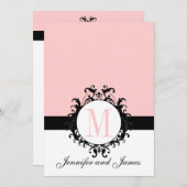 Blush Pink Monogram Weddenschap Kaart (Voorkant / Achterkant)