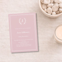 Blush pink monogram wreath minimalist birthday