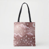 Blush Pink Moon Phases Dreamy Aesthetic Tote Bag (Voorkant)