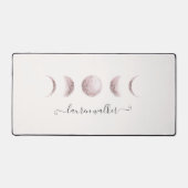 Blush Pink Moon Phases Monogram Bureaumat (Voorkant)
