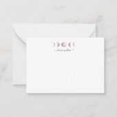 Blush Pink Moon Phases Monogram Notitiekaartje (Voorkant)