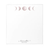 Blush Pink Moon Phases Yoga Studio Notitieblok (Voorkant)