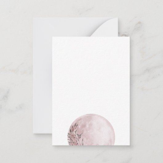 Blush Pink Moon Phases Yoga Studio Notitiekaartje (Achterkant)