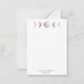 Blush Pink Moon Phases Yoga Studio Notitiekaartje (Voorkant)