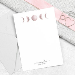 Blush Pink Moon Phases Yoga Studio Notitiekaartje