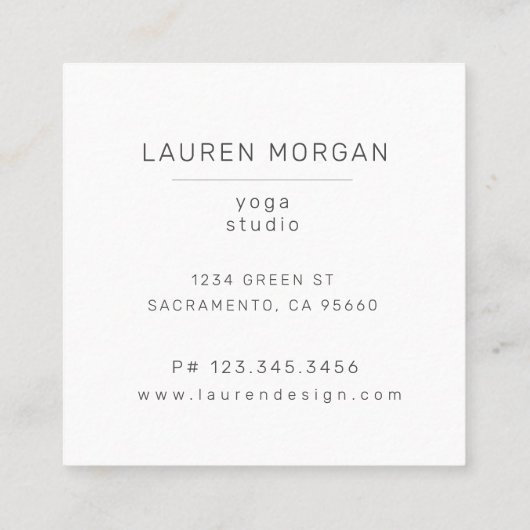 Blush Pink Moon Phases Yoga Studio Visitekaartje (Achterkant)