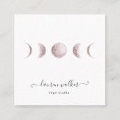 Blush Pink Moon Phases Yoga Studio Visitekaartje (Voorkant)