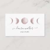 Blush Pink Moon Phases Yoga Studio Visitekaartje (Voorkant)