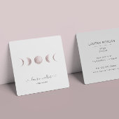 Blush Pink Moon Phases Yoga Studio Visitekaartje