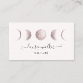 Blush Pink Moon Phases Yoga Studio Visitekaartje (Voorkant)