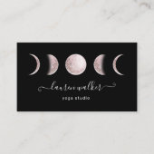 Blush Pink Moon Phases Yoga Studio Visitekaartje (Voorkant)