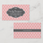 Blush Pink Moroccan Tiles Lattice Specified Visitekaartje (Voorkant / Achterkant)