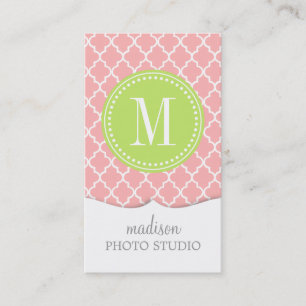 Blush Pink Moroccan Tiles Lattice Specified Visitekaartje