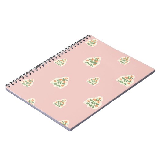 Blush pink mughal floral pattern notitieboek (Linkerzijde)
