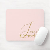 Blush Pink Muismat in Script Serif (Met muis)
