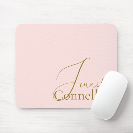 Blush Pink Muismat in Script Serif (Met muis)