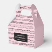 Blush Pink Naam & leeftijd Verjaardag Favoriet Box Bedankdoosjes (Achterkant)