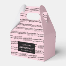 Blush Pink Naam & leeftijd Verjaardag Favoriet Box